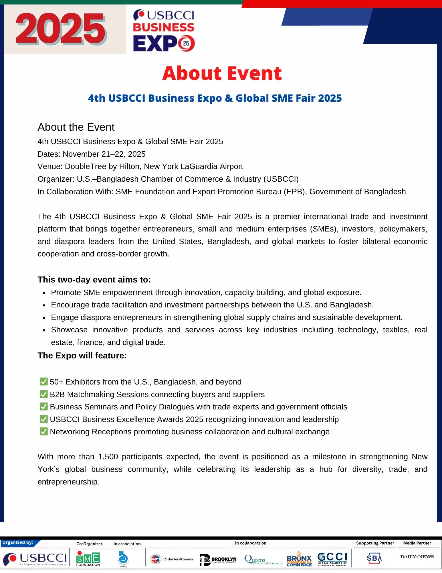 USBCCI Business Expo Program Agenda 2025